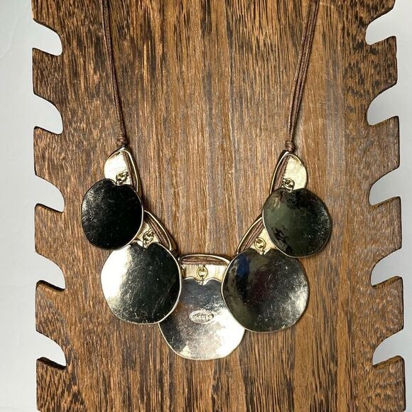 Chico’s Gold & Silver Tone Tribal Style Medallion Necklace - Picture 3 of 4